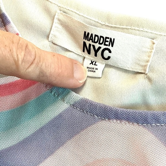 Madden NYC Semi-Sheer Ruched Corset Style Long Sleeve Top, Blushing‎ Bride XL - Picture 3 of 8